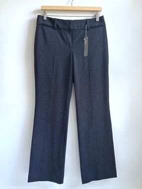 LOFT Curvy Trouser Bootcut Leg Pants  Classic Tailored Pants Black Gray Size 4